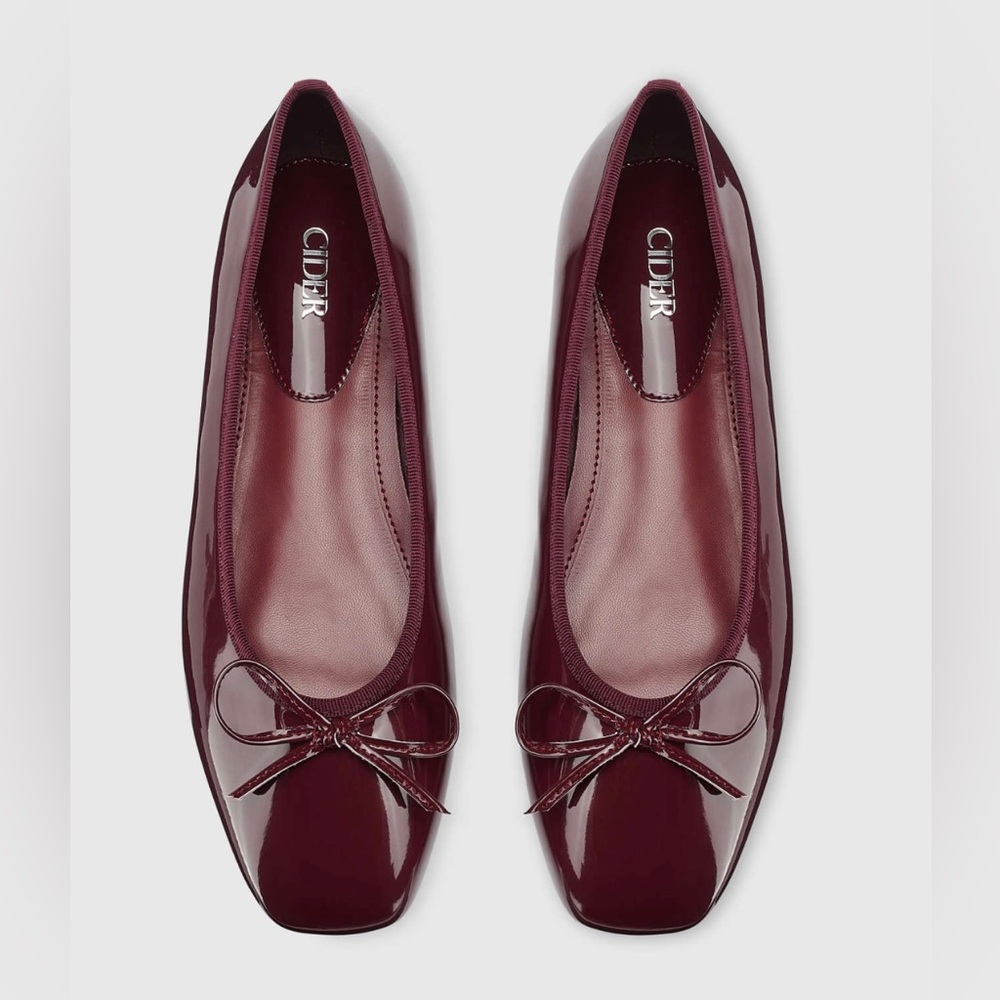 Cider Burgundy Bow Flats